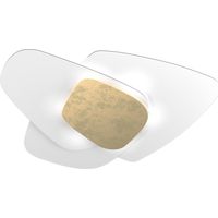 Plafonnier en verre top light strategy 1196 plg e27 applique de plafond led, finition métal feuille d'or