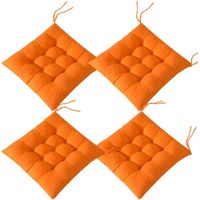 Lot de 4 Coussins de Chaise 40 x 40 cm,Coussins de Chaises Carrés,Différents Coloris pour Jardin terrasse Salle à Manger (Orange)