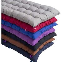 Rectangular Cotton Cushion for 2 or 3 Seater Garden Bench, 8 cm Thick, for Lounge Chair, Swing, Patio, Indoor and Outdoor, Grey, 110 x 40 cm