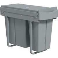 Cubo basura bajo fregadero 2 contenedores reciclaje extraíble 20L+10L deslizamiento suave gris