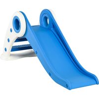 Tobogán infantil plegable 18-36 meses con escaleras rampa larga jardín parque interior 120x50x56 cm azul