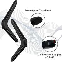 Soporte universal negro para TV con tornillos, soporte de mesa para Smart TV, patas para muebles de TV, distancia entre orificios de montaje de 17-20 mm, soporte de suelo compatible con televisores LC