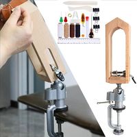 Kit de Travail Du Cuir, Outils D'artisanat Du Cuir,pinces en cuir et pince de travail en cuir,29 pcs,Le bois peut être tourné à 360° degrés, ce qui facilite son utilisation,pour couture à la main