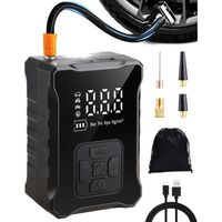 Mini Compresseur à Air, Gonfleur Pneus Portatif Pompe a Velo Electrique avec Écran LCD Numérique et Lumière pour Moto Voiture Velo