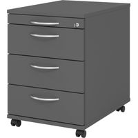 bümö office Rollcontainer - 3 Materialschubladen Graphit