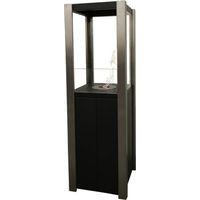 Bio-cheminée au sol Nevada Noir 1,5 kW – verre frontal, hauteur 120 cm, puissance décorative – Tecno Air System