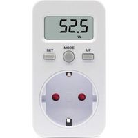 Compteur de consommation électrique, compteur électrique pour la prise, compteur de coût énergétique, compteur de coût électrique, compteur électrique, prise avec affichage numérique, écran LCD, puiss