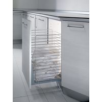 Panier à linge chromé avec amortissement à la fermeture 30 x 50 fixation façade - INOXA SRL