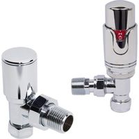 Warmehaus Designer Thermostatic Radiator Valve Pack Angled Chrome