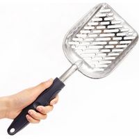 Cat Litter Scoop, Cat Litter Scoop, Metal Cat Scoop, Universal Pet Scoop, Aluminum Alloy Sieve with Deep Scoop Design, Durable Rubber Handle