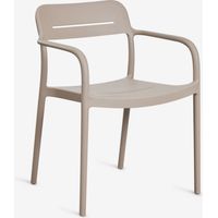 Chaise de salle à manger empilable avec accoudoirs en polypropylène Graneli SKLUM Moka Brown