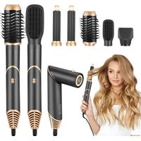 5-en-1 Air Styler Sèche-cheveux- -Boucleurs Auto-Wrap,Brosse Thermique Brushing avec 5 Accessoires, Brosse Soufflante