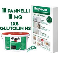 DEPRON PANNELLI ISOLANTI DA 3MM (125 X 80 ) CONFEZIONE DA 10MQ + 1 X 8 GLUTOLIN HS COLLA PER POLISTIROLO