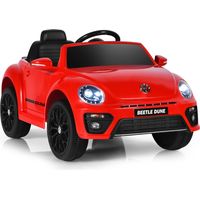 VW Beetle children's car with music & 2 lighting modes including 2.4G remote control red