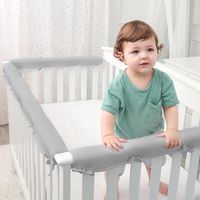 Confezione da 3 protezioni per sponde del letto per bambini, protezioni angolari reversibili e cinghie di protezione per bambini e bambine (1 lunga, 2 corte, grigio)