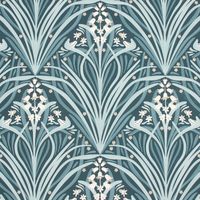 Ugepa Navy White Bluebell Floral Wallpaper Textured Modern Paste The Wall Vinyl