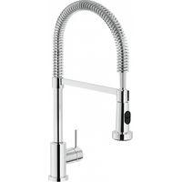 Nobili – Mitigeur de lavabo avec douchette 2 jets orientables – Laiton chromé – Hauteur 49 cm – Bouche pivotante 360° – Régulateur de débit dynamique