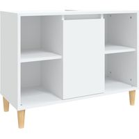 Armario para lavabo madera contrachapada blanco 80x33x60 cm vidaXL