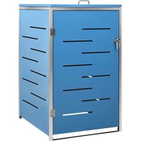 Cache Poubelle Moderne Bleu 115 cm de hauteur. Idéal container sur roulette