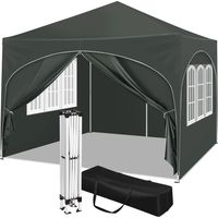 PAVILLON 3x3 m Grau mit 4 Seitenwänden