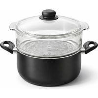 Casseruola Con Vaporiera 20 cm In Vetro e Alluminio Fuoco & Idee MADE IN ITALY