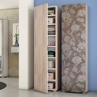 Schrank mit Tür und sieben Regalen aus Ulme