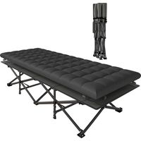 Opvouwbaar campingbed met draagtas, campingbed tot 200 kg, geschikt voor binnen en buiten, 200 x 80 x 40 cm, zwart