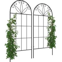 Outsunny – Treillis de jardin en métal 51x120cm noir – Traitement peinture poudre – Pour plantes grimpantes – Montage facile