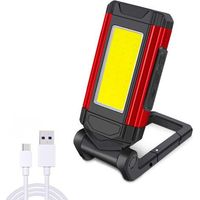 Lampe de travail rechargeable 1800mAh 7 modes d'éclairage IPX6 étanche Base magnétique pour surfaces métalliques Pour chantiers humides