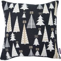 TOM TAILOR Housse de coussin décoratif WEIHNACHTSKISSEN - 50x50 cm, Noir