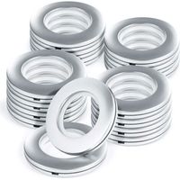 BUNTHAUS PA Anelli per tende, 16 pezzi, occhielli per tende, anelli rotondi in plastica, clip, diametro interno 40 mm, anelli per tende da finestra fai da te, nastro per tappetino per tenda da doccia