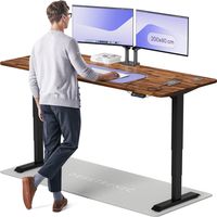 Desktronic Bureau assis debout HomePro - 200x80cm - Noyer/Noir