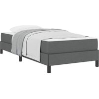 Box Spring Bed with Mattress Dark Grey 90 x 190 cm Fabric vidaXL