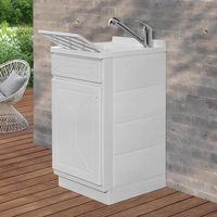 Mobile Lavatoio in Kit bianco 45x50 cm completo di asse lavapanni