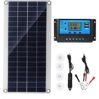 Panneau solaire 300W 12V, kit de panneau solaire, kit de chargeur de batterie avec régulateur de charge solaire 20A pour camping - car, yacht, extérieur, jardin, éclairage