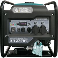 Könner & Söhnen – Groupe électrogène essence 4.5 kW – Onduleur pour équipements sensibles – Démarrage manuel – Autonomie 9h18 – 2 prises Schuko 230V