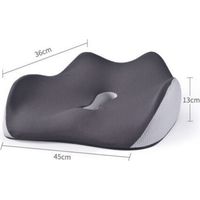 Coussin de Siège de Chaise de Bureau en Mousse à Mémoire de Forme, Réduit La Sciatique, Soulage Les Maux de Dos, Convient pour Voiture, Fauteuil Roulant, Jeu Et Chaise de Bureau, gray