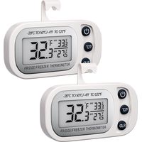 Thermomètre numérique pour réfrigérateur (lot de 2), étanche IPX3, grand écran, aimant et support