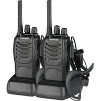 1 Paire de Talkie walkie Longue portée 88E,Walkie Talkies Rechargeable Pmr 446 MHz 16 Canaux, Communication Radio Professionnelle avec Casque