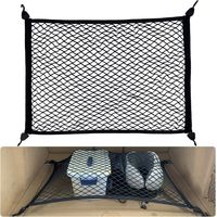 Filet Voiture pour Chien Coffre de Rangement Camping Car, 80×60cm avec 4 Crochets Renforcement Solides, Van Aménagé Suspendu Elastique pour Plupart Voiture
