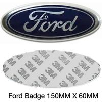Emblème automobile Ford compatible Mondeo, Transit et Focus – 150 x 60 mm, finition bleu métallisé et argenté, avant/arrière