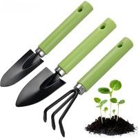 Set di 3 piccoli attrezzi da giardinaggio, attrezzi manuali con manici in plastica, attrezzi da giardinaggio manuali, paletta per bonsai, leggeri e resistenti, ideali per piante succulente