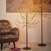 Albero luminoso "Faggio" tronco lungo rami a microled luce calda da interno ed esterno -210 cm / Oro