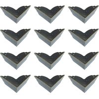 Set di 12 protezioni angolari in metallo vintage per mobili in stile antico, per portagioie da tavolo