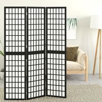Cloison de séparation pliable 3 panneaux Cloison de séparation Pour Jardin, Balcon, Terrasse 120x170 cm Noir 54584
