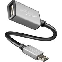 KabelDirekt – Adattatore OTG – 0,15m – (con connettore Femmina USB A 2.0 e connettore Maschio Micro USB, Cavo Dati High Speed, Lettori di schede, unità Flash USB, tastiere) – PRO Series
