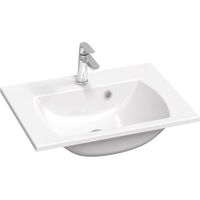 Ravak Classic Slim - Lavabo 60x45 cm, con troppopieno, con foro per miscelatore, bianco XJX01160004