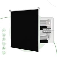 HOMEDEMO Store Enrouleur Occultant Isolant Thermique Opaque, Rideau Occultant, Fixation avec ou sans Perçage, 55l x 170L cm, Largeur du Tissu 55cm, Noir