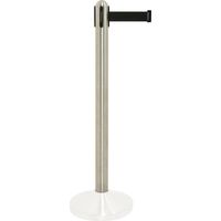 Poteau à corde rétractable noire en nylon - acier inoxydable - 100cm (corde 210cm) (socle NON inclus) - Securit