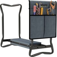 Tabouret de jardin pliable 2 en 1 avec coussin EVA et sac à outils